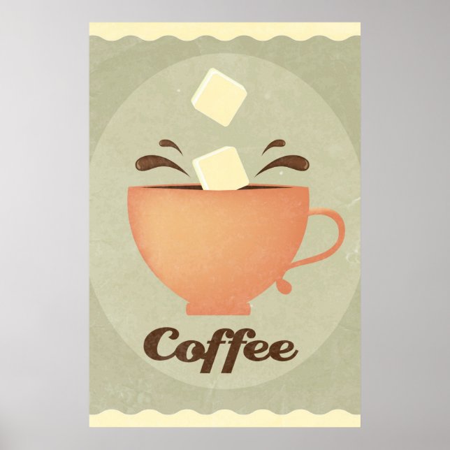 Póster Ilustracion de café (Frente)