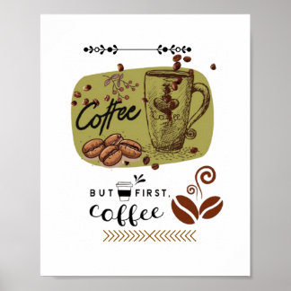 Póster Ilustración de Café