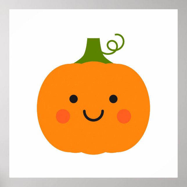 Póster Ilustracion de calabaza sonriente (Frente)