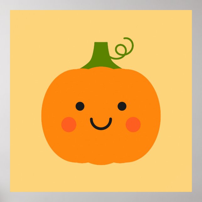 Póster Ilustracion de calabaza sonriente (Frente)