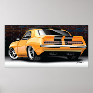 Póster ilustracion de Camaro Street Rod 1969 Poster (Nara
