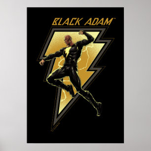 Póster Ilustracion de caracteres Black Adam Lightning Bol