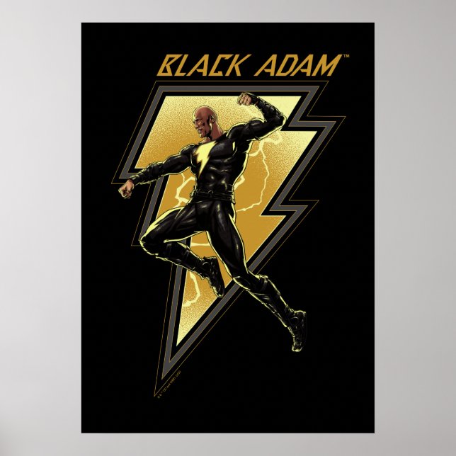 Póster Ilustracion de caracteres Black Adam Lightning Bol (Frente)