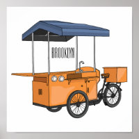 Ilustracion de carrito de comida para bicicletas p