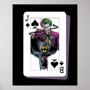 Póster Ilustración de carta de jugar Joker y Batman Pica