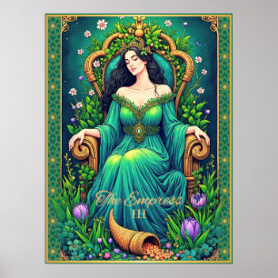 Póster Ilustración de Carta de Tarot, La Emperatriz