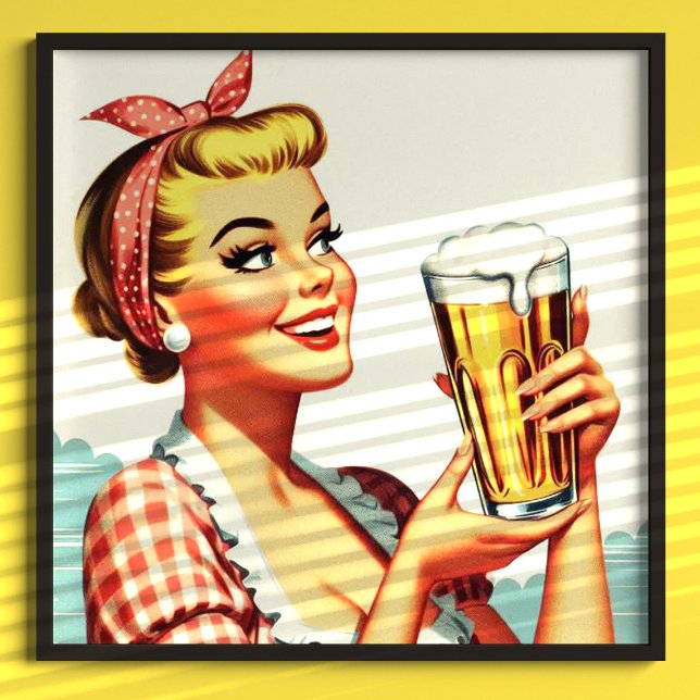 Póster Ilustracion de Chica de cerveza de época (Subido por el creador)