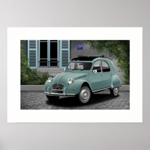 Póster Ilustracion de Citroen 2CV Poster