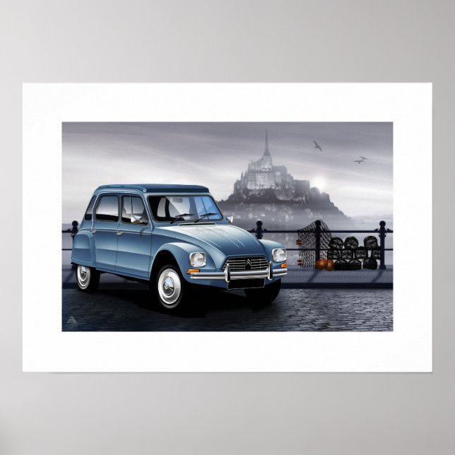 Póster Ilustracion de Citroen Dyane Poster (Frente)