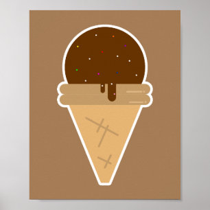 Póster Ilustracion de clipart plano helado