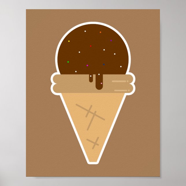 Póster Ilustracion de clipart plano helado (Frente)