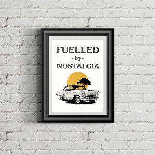 Póster Ilustracion de coches de época.