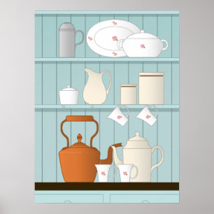 Póster Ilustracion de cocina vintage
