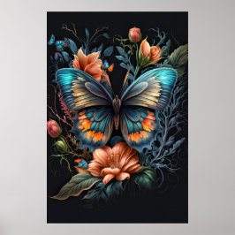Póster Ilustracion de combinación de mariposa creativa