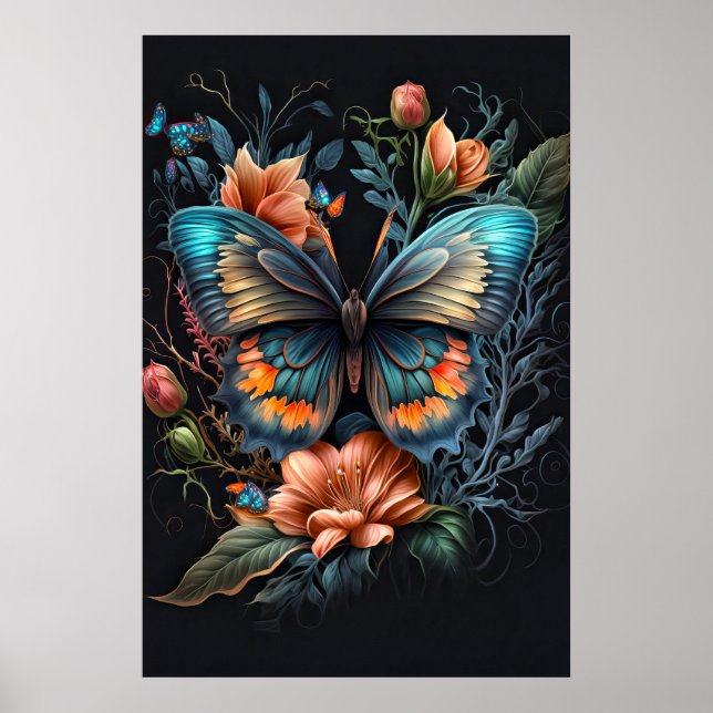 Póster Ilustracion de combinación de mariposa creativa (Frente)