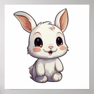 Póster ilustracion de conejo personalizado