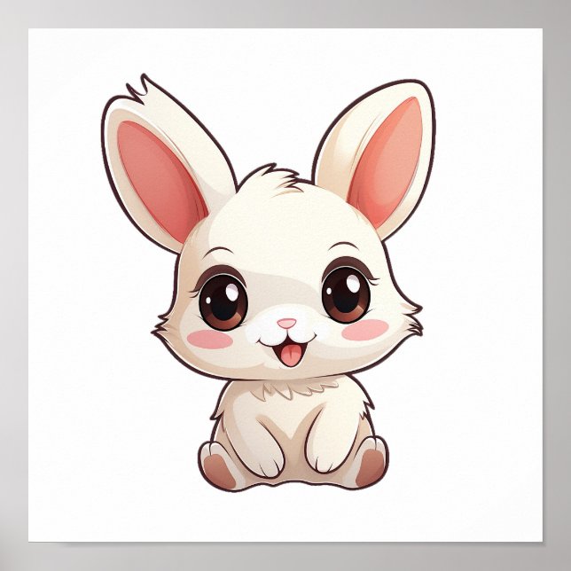 Póster ilustracion de conejo personalizado (Frente)