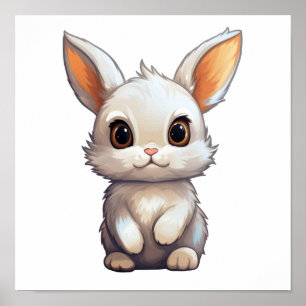 Póster ilustracion de conejo personalizado