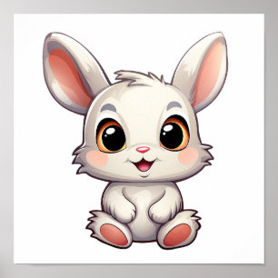 Póster ilustracion de conejo personalizado