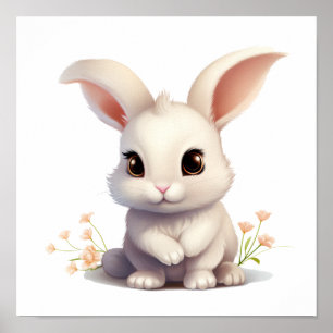 Póster ilustracion de conejo personalizado