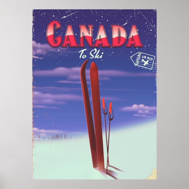 Póster Ilustración de correo aéreo de Canadá para postal  (Frente)