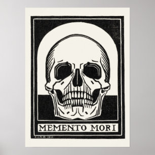 Póster Ilustracion de cráneo vintage por Julie De Graag