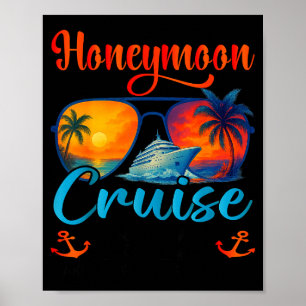 Póster Ilustración de crucero de luna de miel 2026 recién