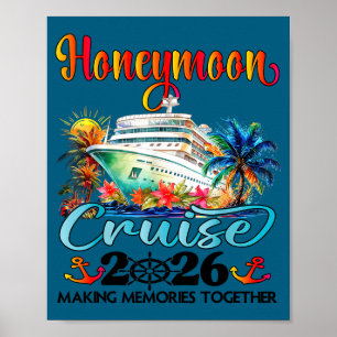 Póster Ilustración de crucero de luna de miel 2026 recién
