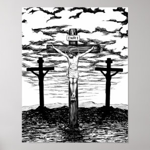 Póster Ilustracion de crucifixión por Amanda Diehl