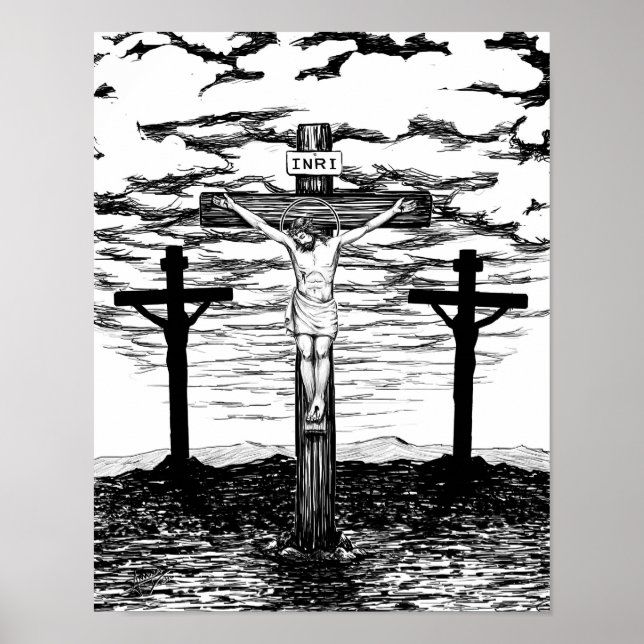Póster Ilustracion de crucifixión por Amanda Diehl (Frente)
