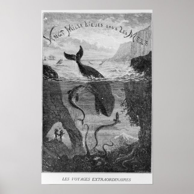 Póster Ilustracion de cubierta "20.000 leguas bajo el mar (Frente)