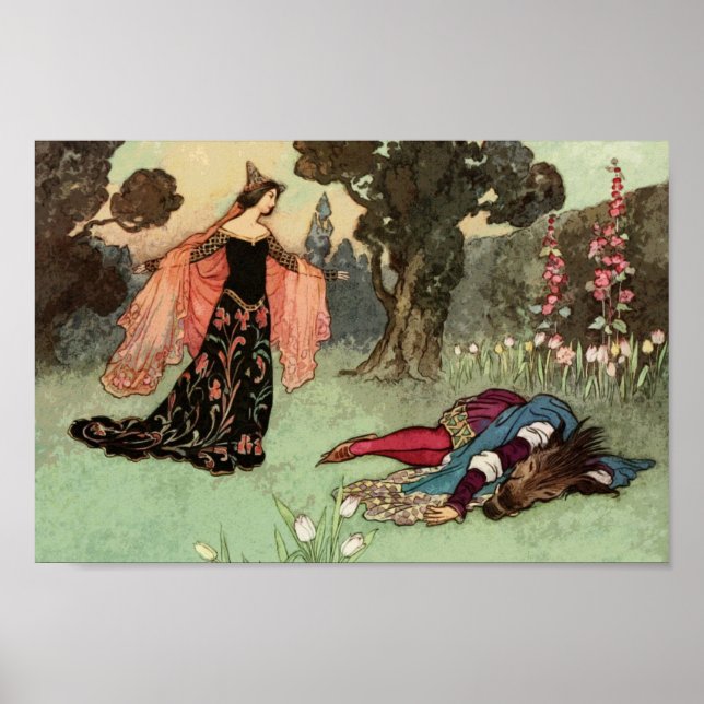 Póster Ilustracion de cuento de hadas vintage (Frente)