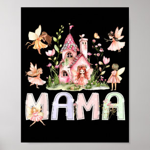Póster Ilustración de cumpleaños floral mágica de hada ma