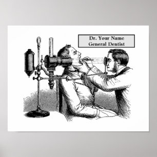 Póster Ilustracion de dentista de la época victoriana
