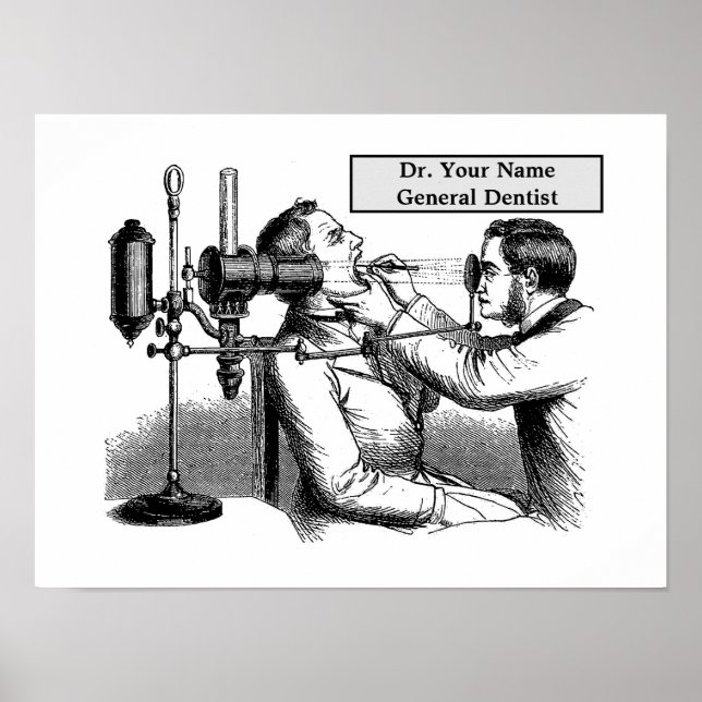 Póster Ilustracion de dentista de la época victoriana (Frente)