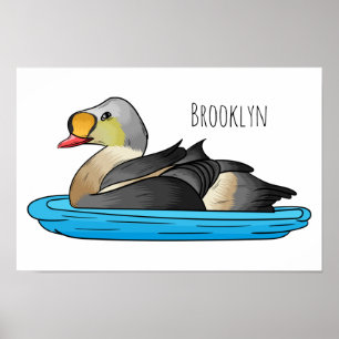 Póster Ilustración de dibujos animados de pato real