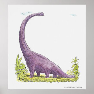 Póster Ilustracion de dinosaurio Giraffatitan