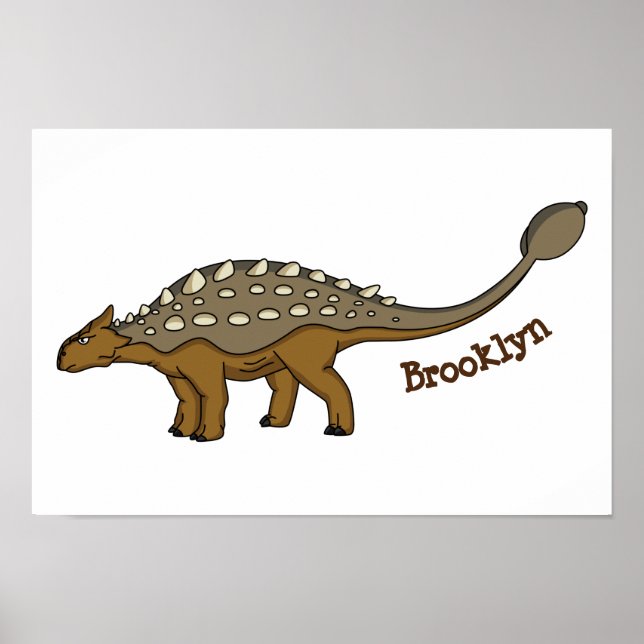 Póster Ilustracion de dinosaurios blindados de Ankylosaur (Frente)