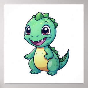 Póster ilustracion de dinosaurios personalizados
