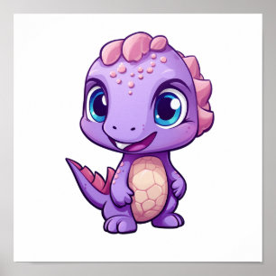 Póster ilustracion de dinosaurios personalizados