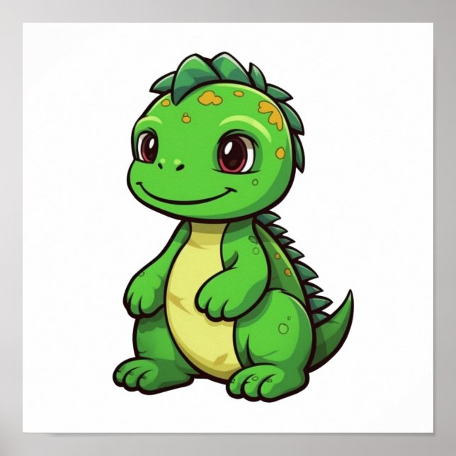 Póster ilustracion de dinosaurios personalizados (Frente)