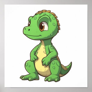 Póster ilustracion de dinosaurios personalizados