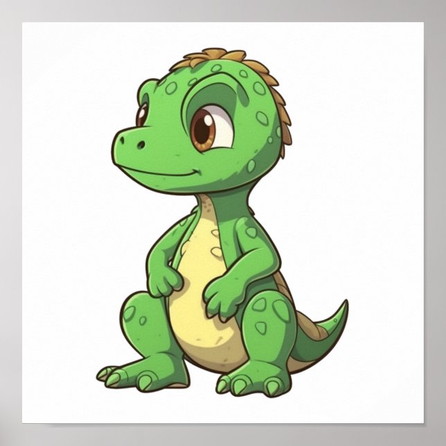 Póster ilustracion de dinosaurios personalizados (Frente)