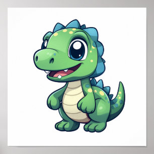 Póster ilustracion de dinosaurios personalizados