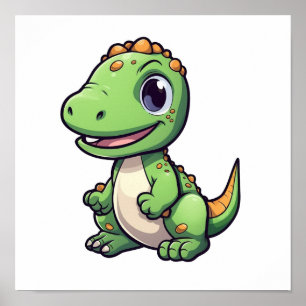 Póster ilustracion de dinosaurios personalizados