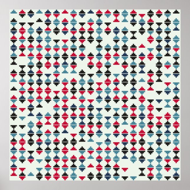 Póster Ilustración de diseño de patrones geométricos sin  (Frente)