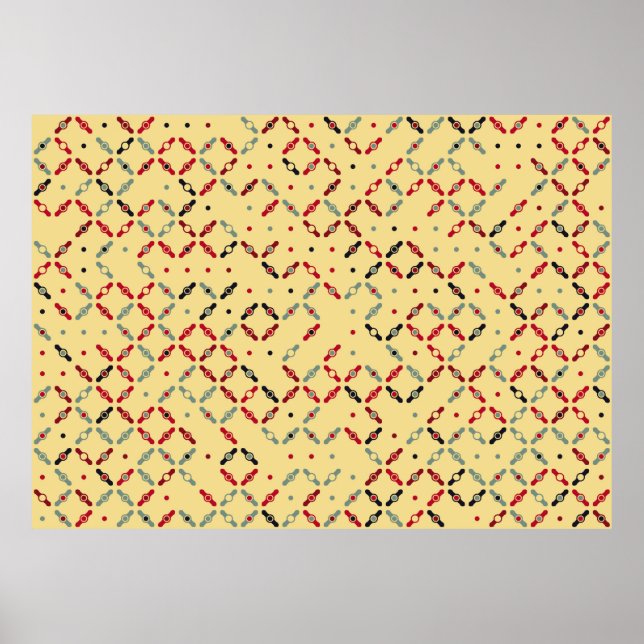 Póster Ilustración de diseño de patrones geométricos sin  (Frente)