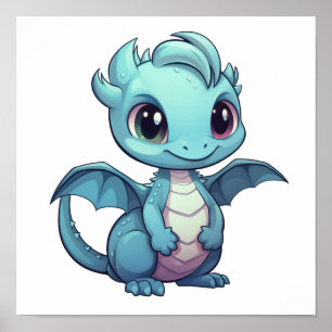 Póster ilustracion de dragón personalizado