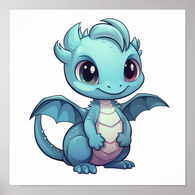 Póster ilustracion de dragón personalizado (Frente)