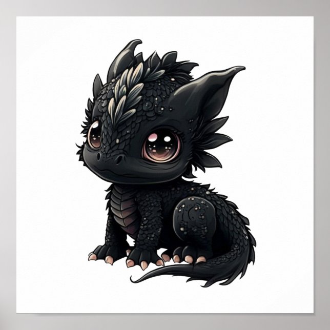 Póster ilustracion de dragón personalizado (Frente)